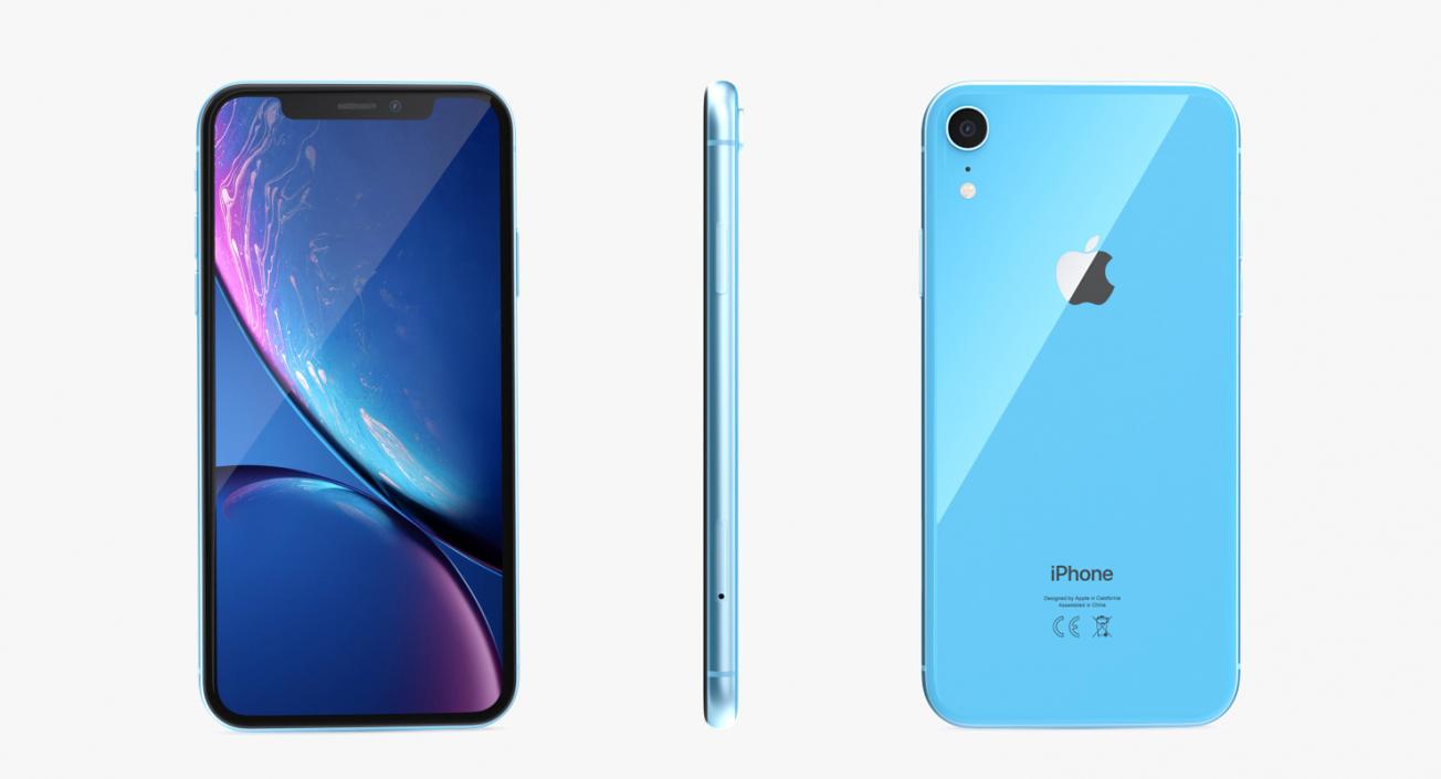 iPhone XR Blue 3D model