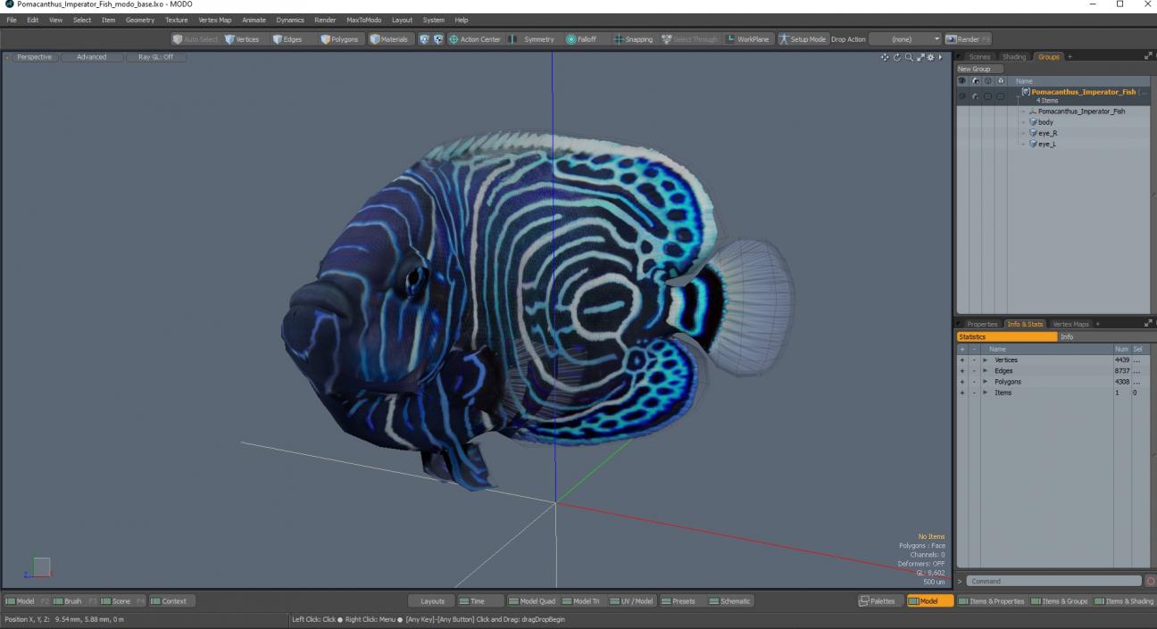 3D Pomacanthus Imperator Fish