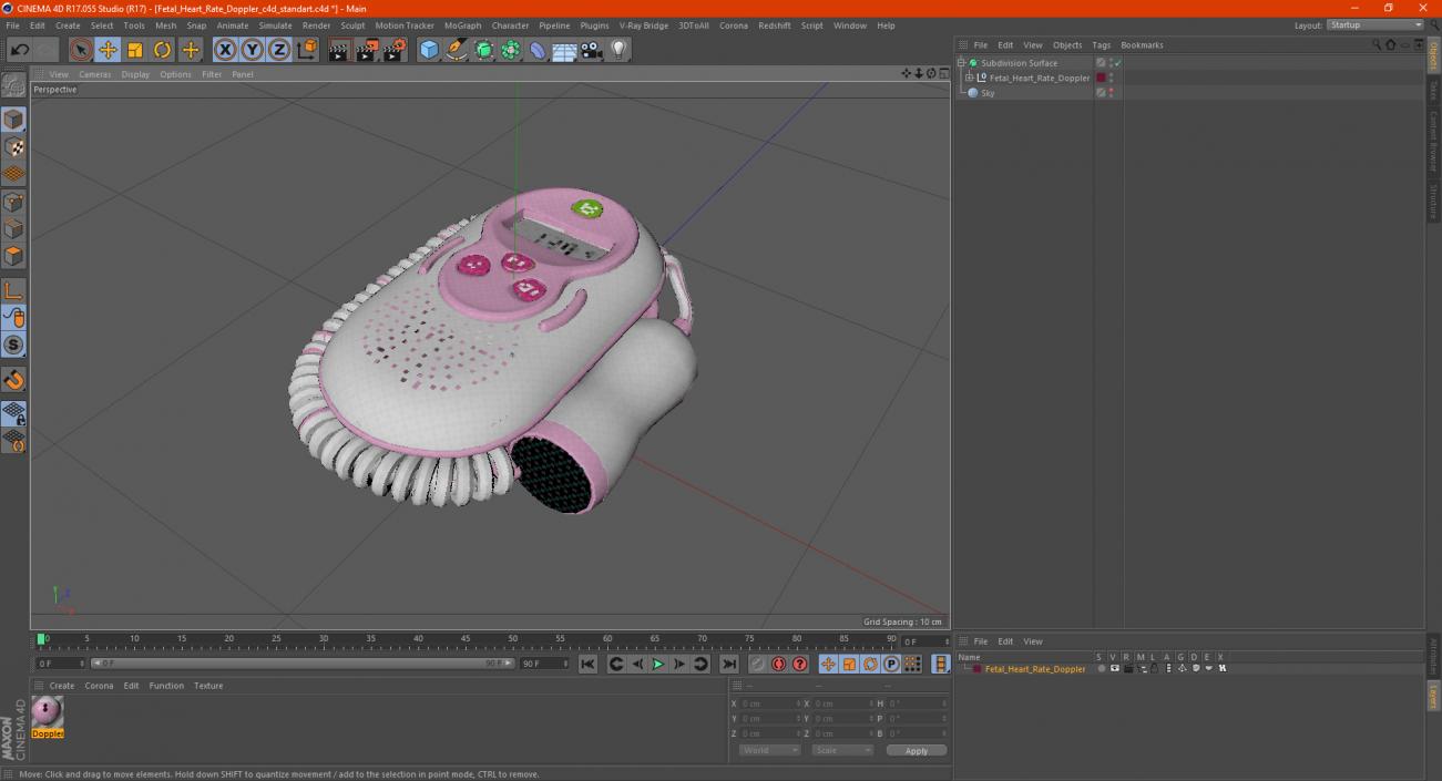 Fetal Heart Rate Doppler 3D model