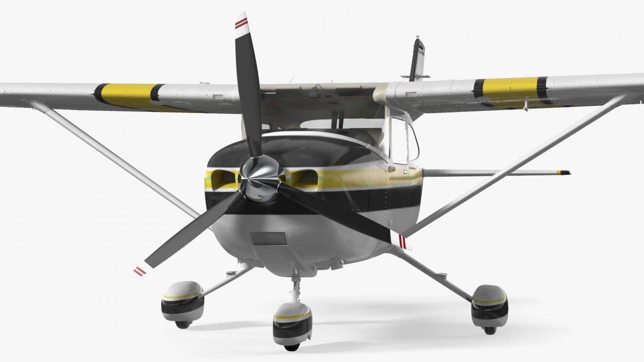 3D Four Seat Light Utility Aircraft Rigged for Cinema 4D model