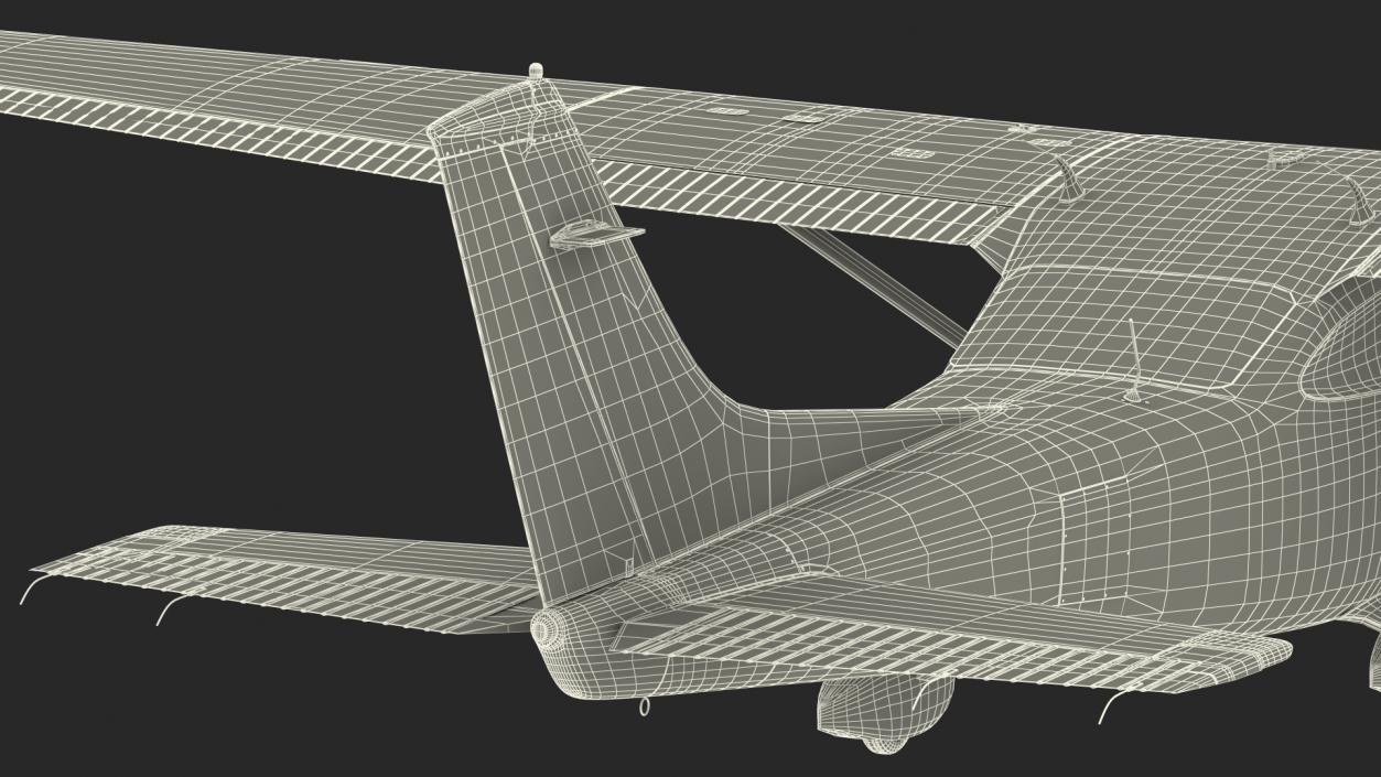 3D Four Seat Light Utility Aircraft Rigged for Cinema 4D model