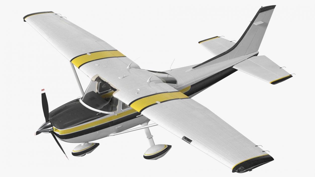 3D Four Seat Light Utility Aircraft Rigged for Maya model