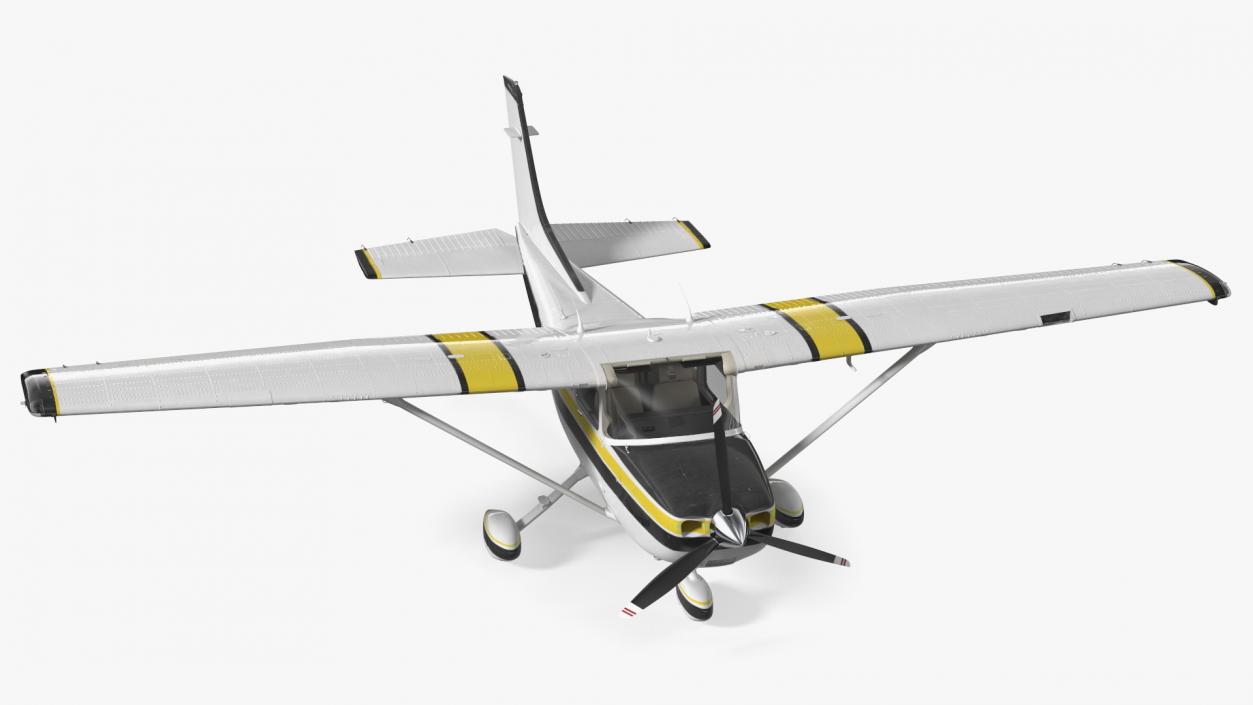 3D Four Seat Light Utility Aircraft Rigged for Maya model