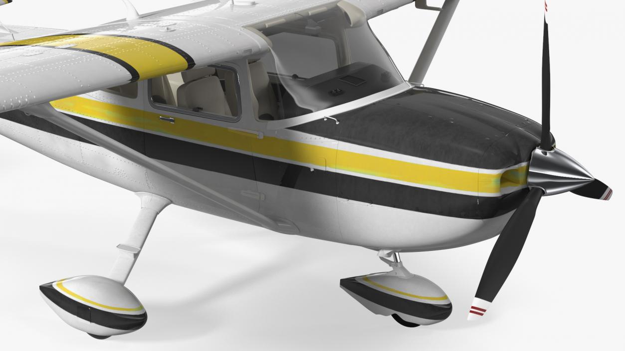 3D Four Seat Light Utility Aircraft Rigged for Maya model