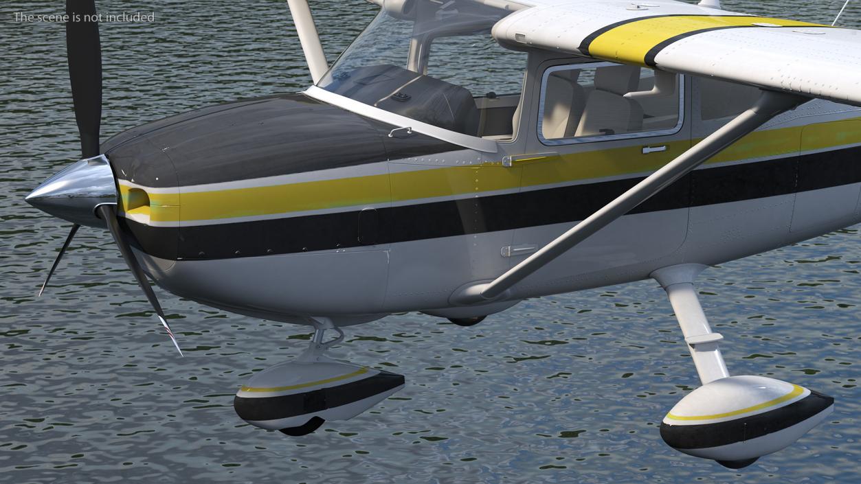 Four Seat Light Utility Aircraft Rigged 3D model