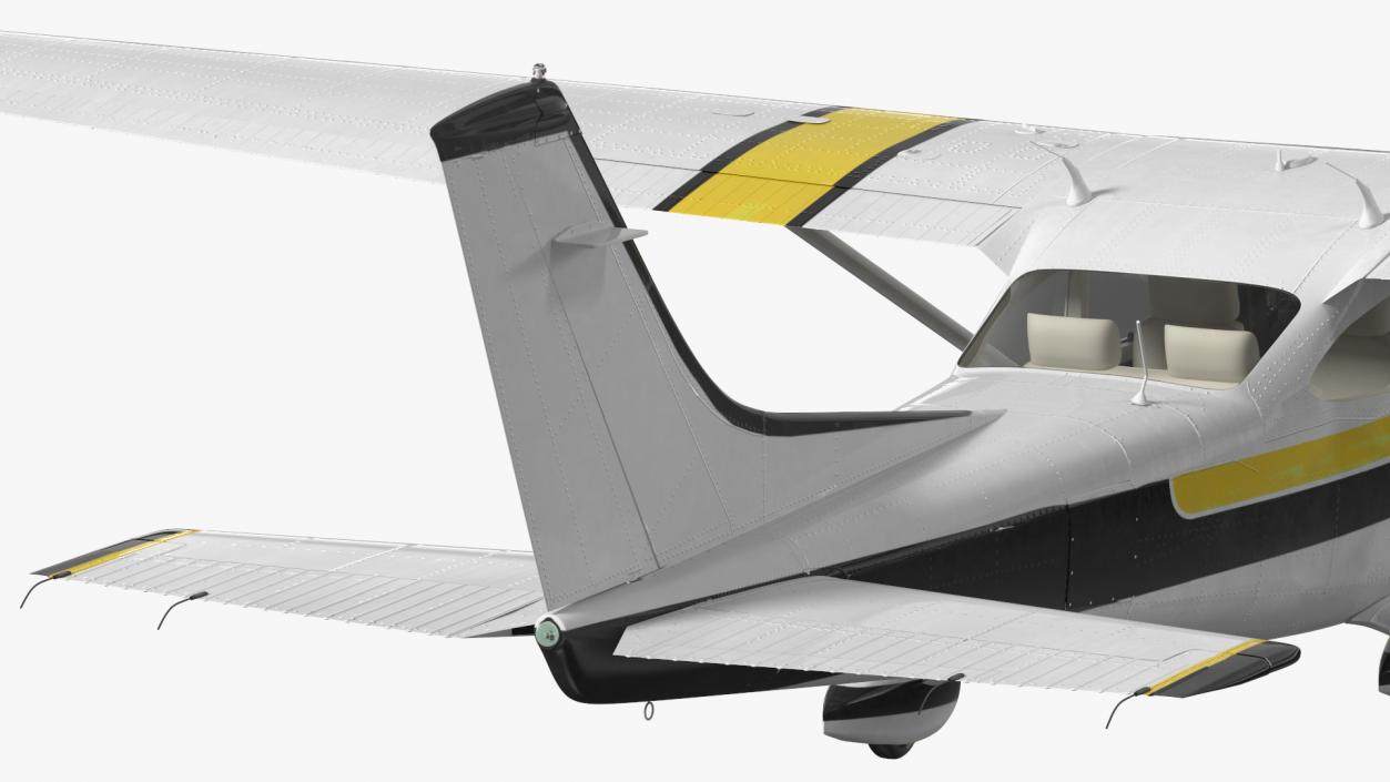 3D Four Seat Light Utility Aircraft Rigged for Maya model