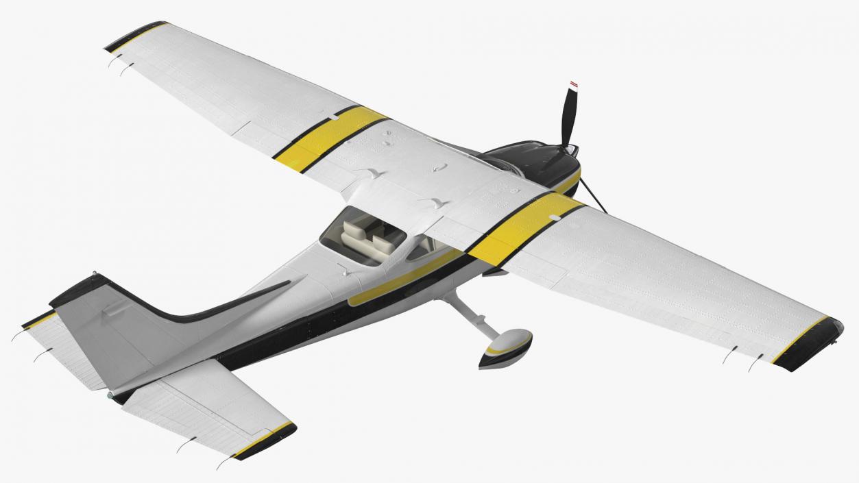 3D Four Seat Light Utility Aircraft Rigged for Cinema 4D model