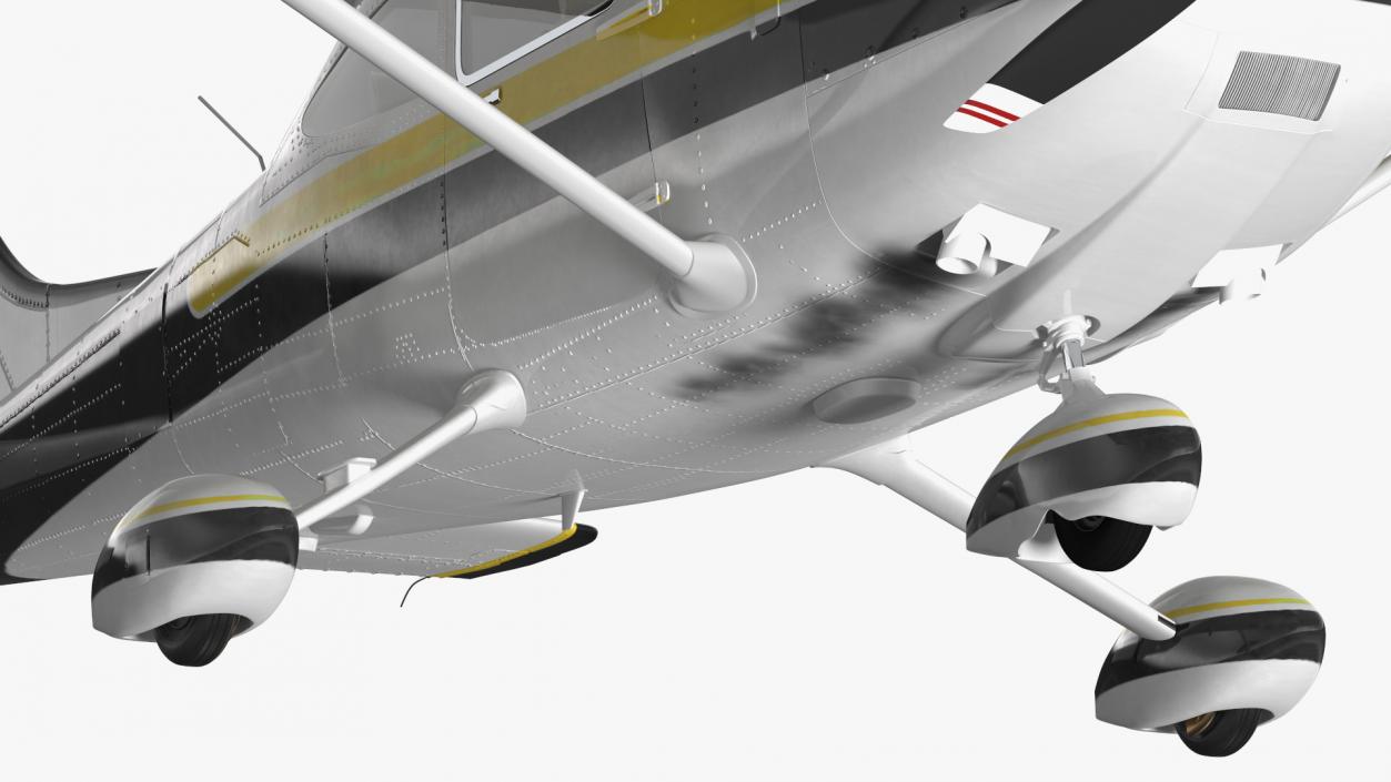 3D Four Seat Light Utility Aircraft Rigged for Cinema 4D model