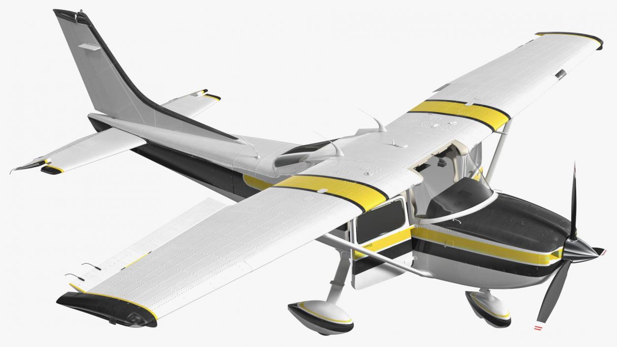 3D Four Seat Light Utility Aircraft Rigged for Maya model