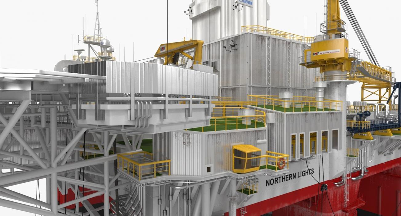 Oil Carrier Ship with Offshore Rig 3D model