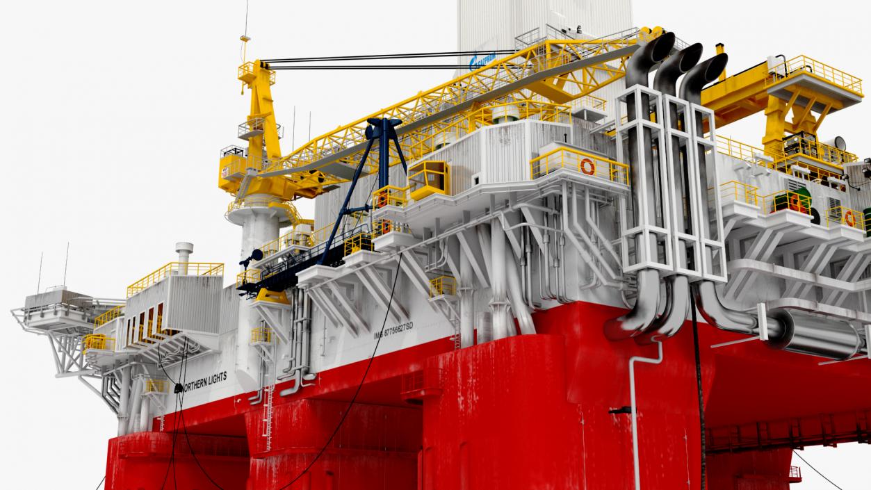 Oil Carrier Ship with Offshore Rig 3D model