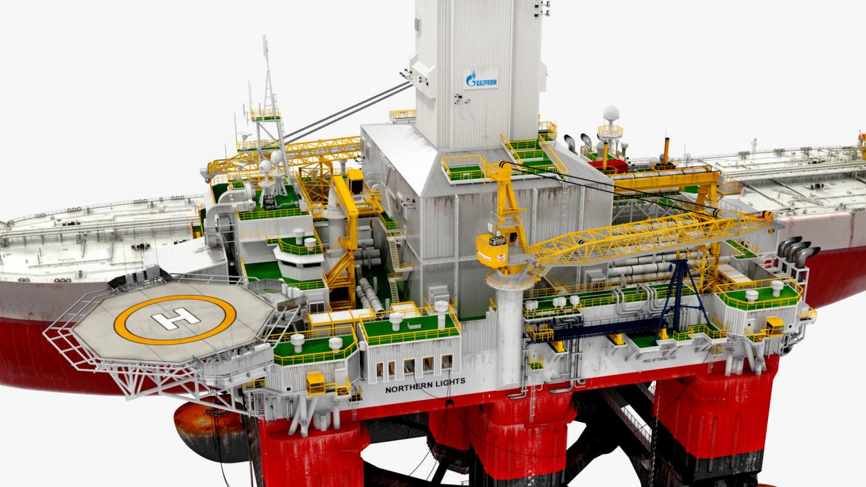 Oil Carrier Ship with Offshore Rig 3D model