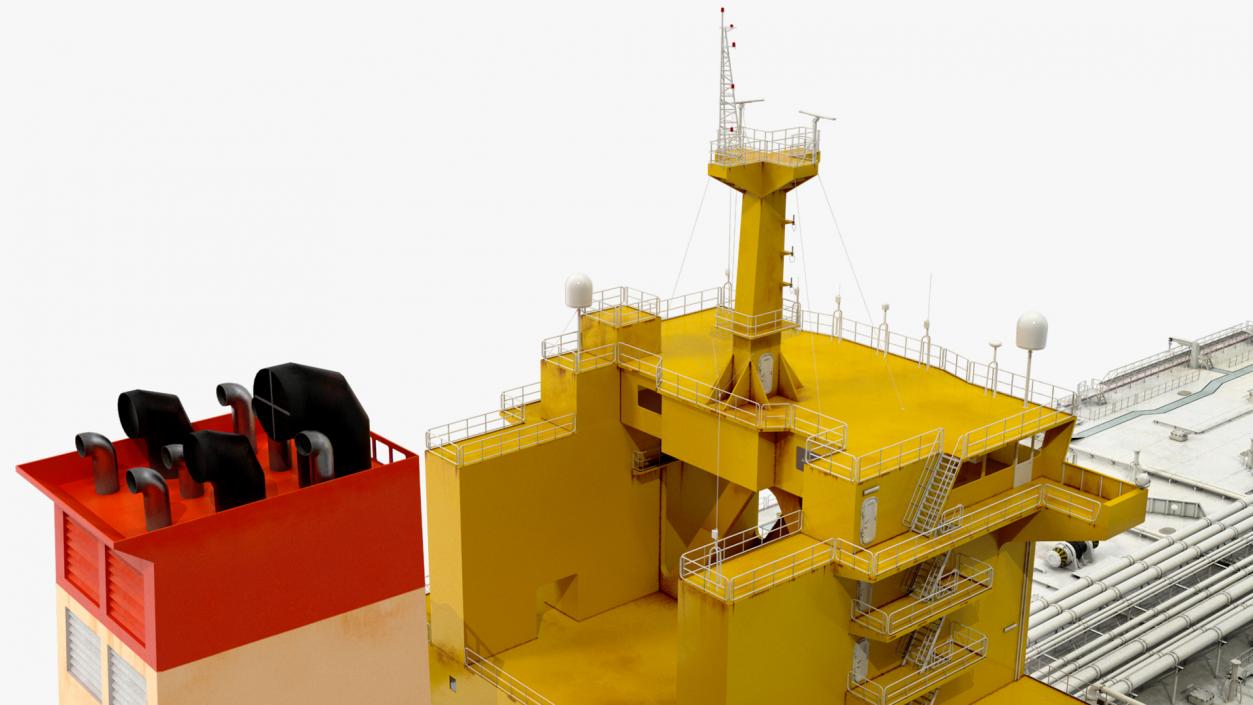 Oil Carrier Ship with Offshore Rig 3D model