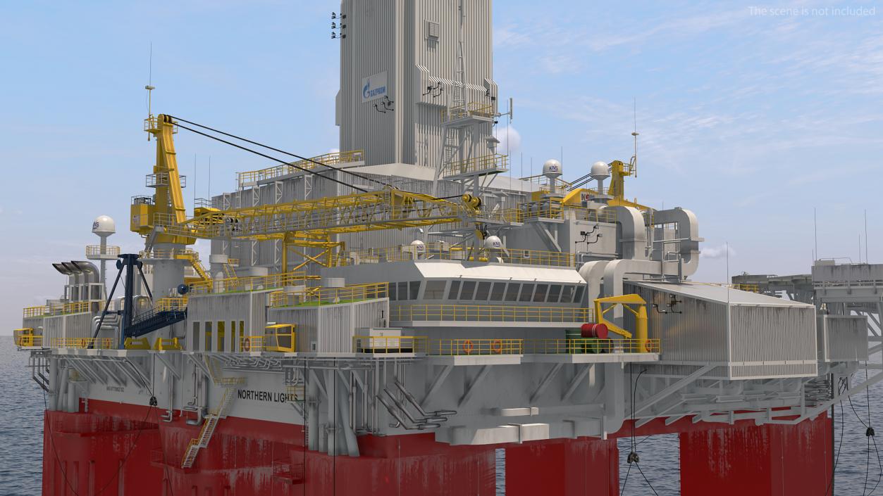 Oil Carrier Ship with Offshore Rig 3D model