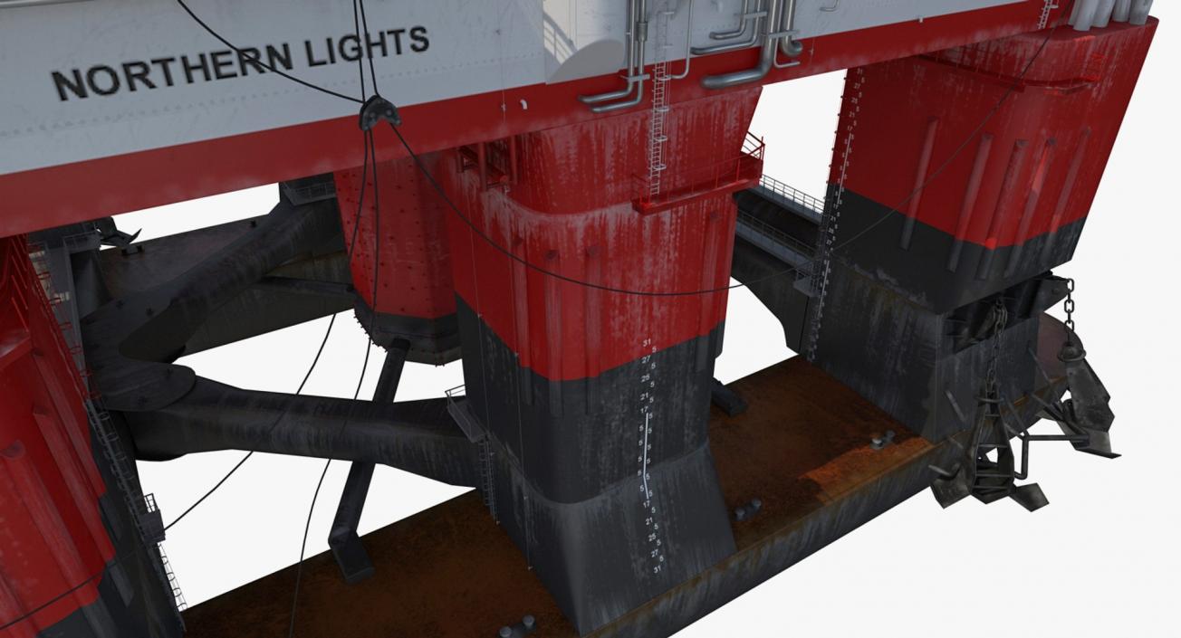 Oil Carrier Ship with Offshore Rig 3D model