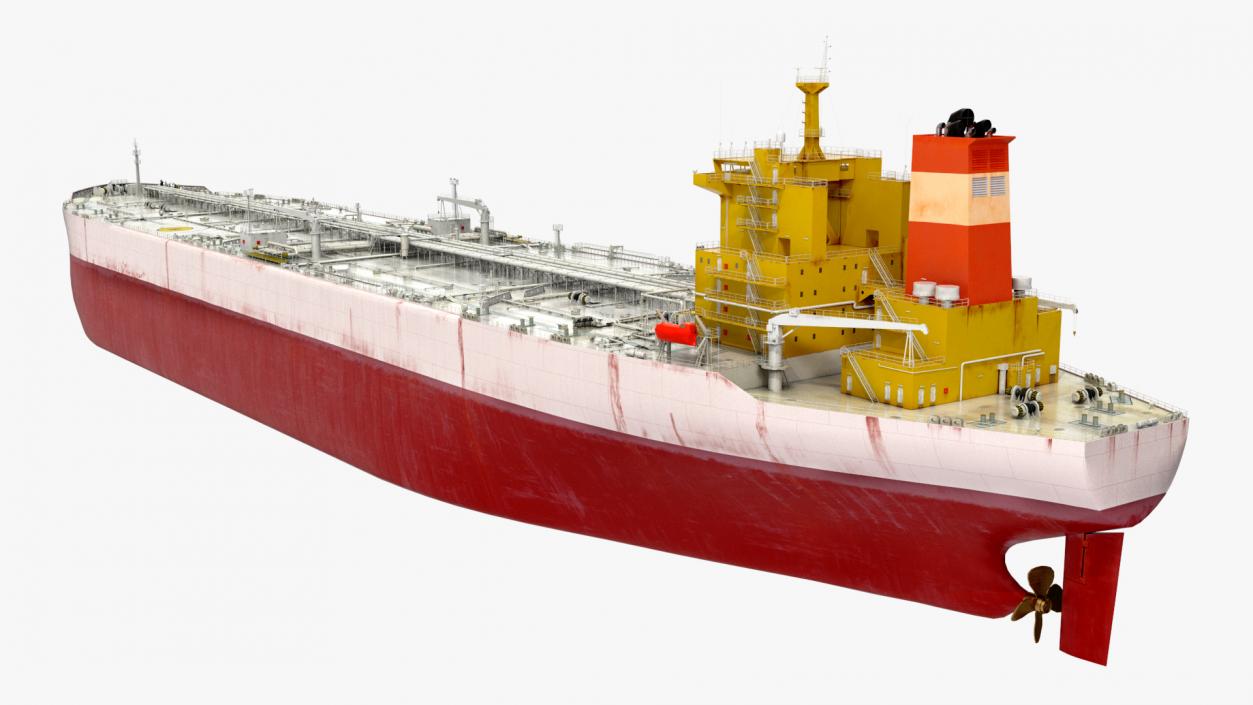 Oil Carrier Ship with Offshore Rig 3D model