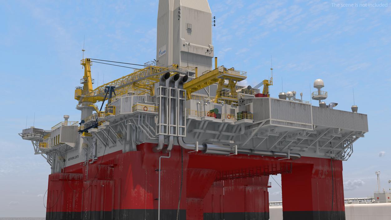 Oil Carrier Ship with Offshore Rig 3D model