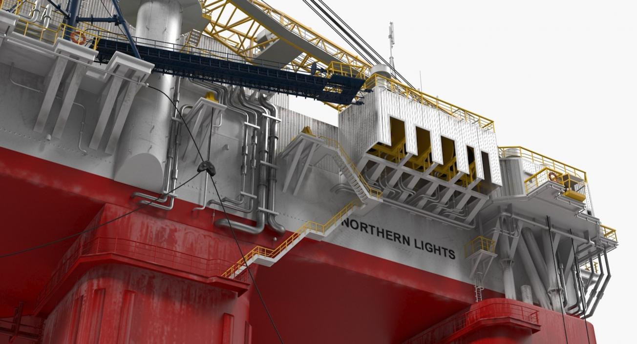 Oil Carrier Ship with Offshore Rig 3D model