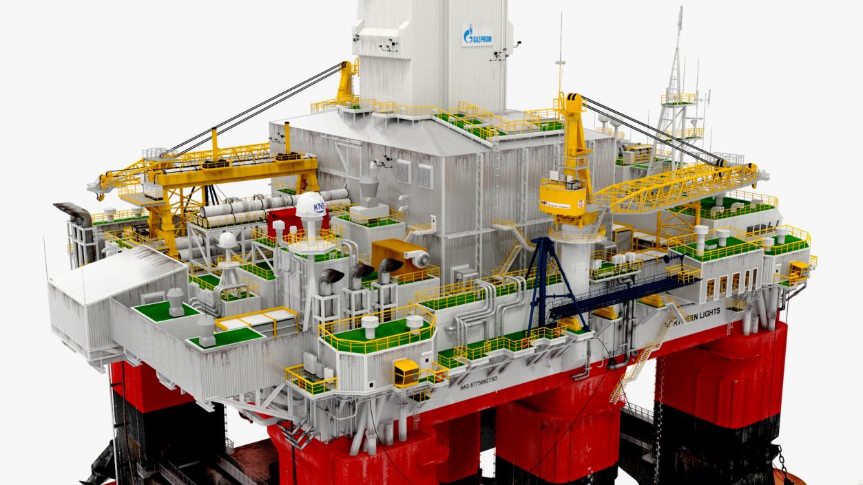 Oil Carrier Ship with Offshore Rig 3D model