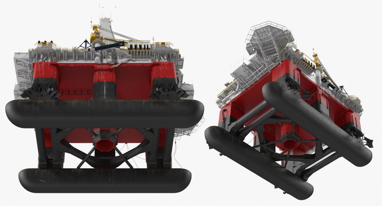 Oil Carrier Ship with Offshore Rig 3D model