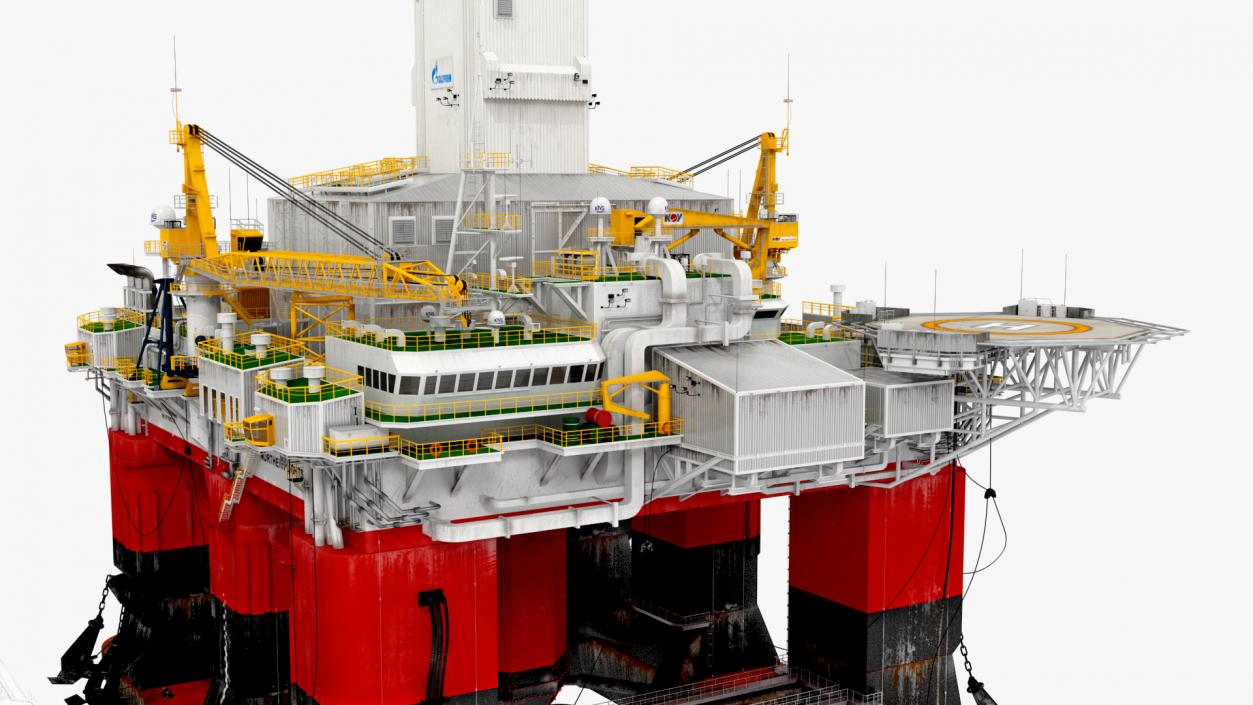 Oil Carrier Ship with Offshore Rig 3D model