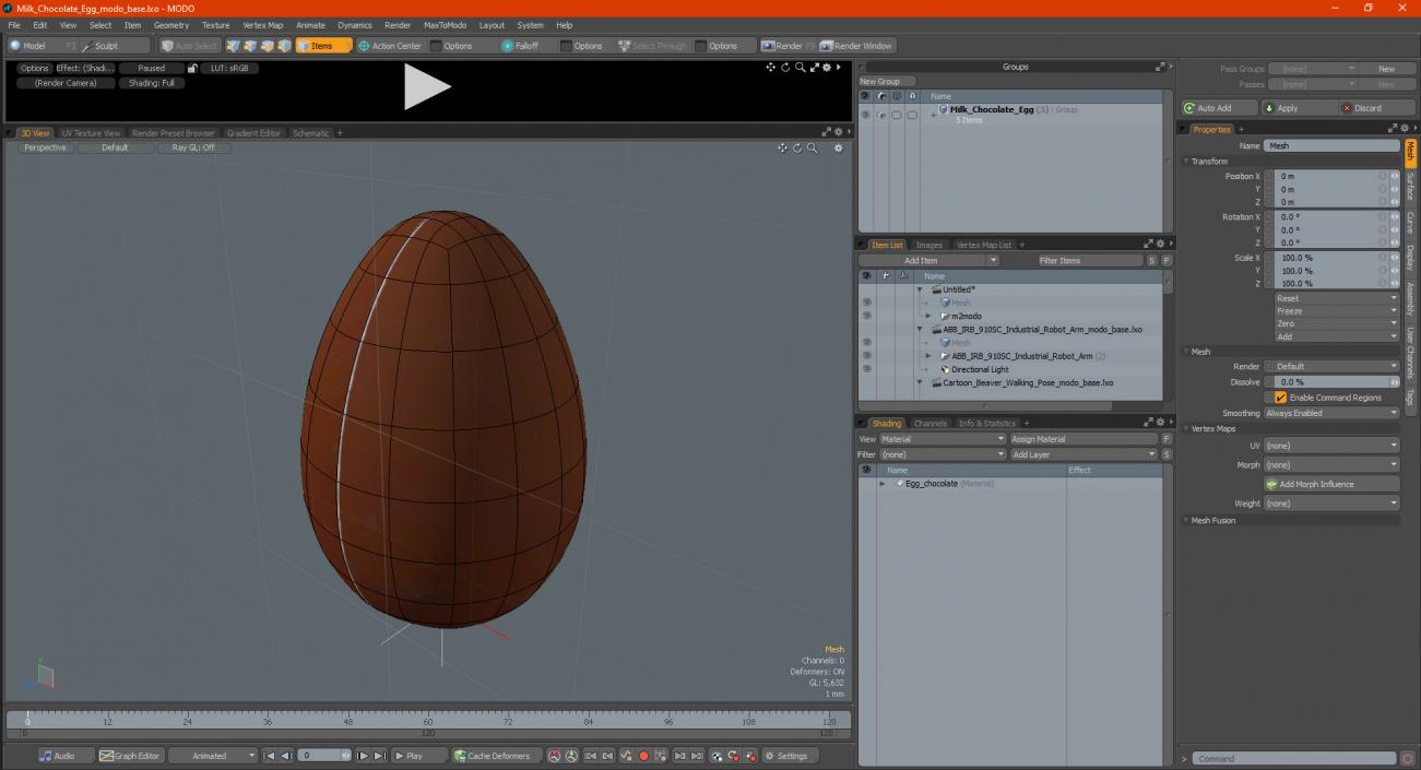 3D Milk Chocolate Egg model