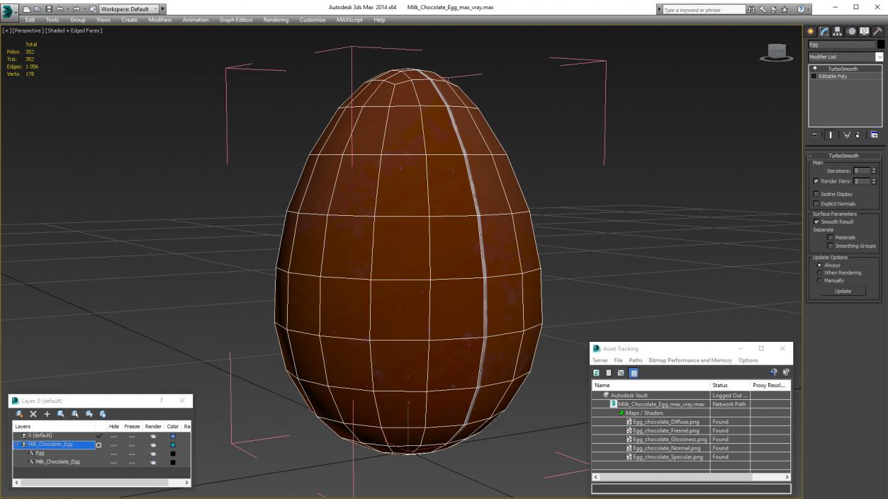 3D Milk Chocolate Egg model