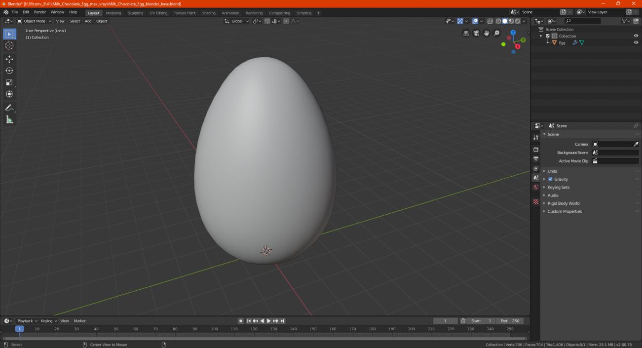 3D Milk Chocolate Egg model