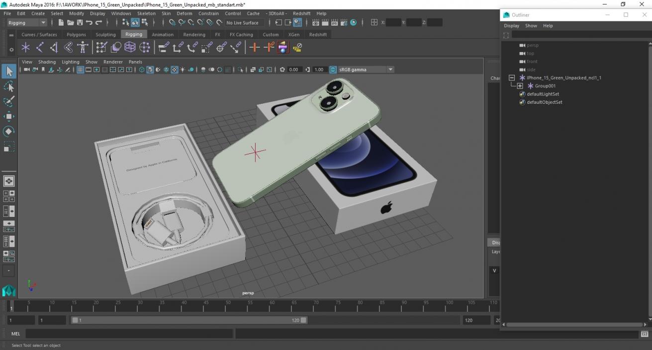 IPhone 15 Green Unpacked 3D model