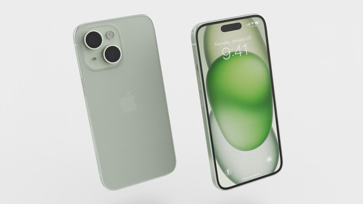 IPhone 15 Green Unpacked 3D model