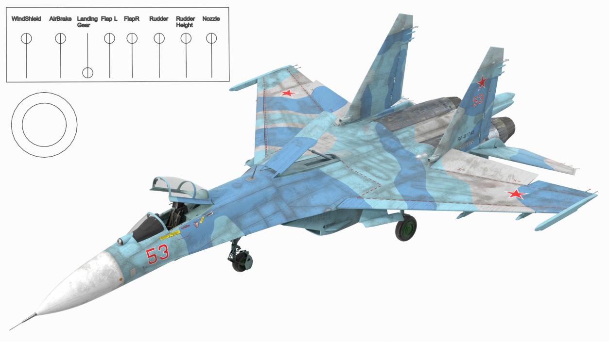 3D Rigged Russian Military Aircrafts Collection 6