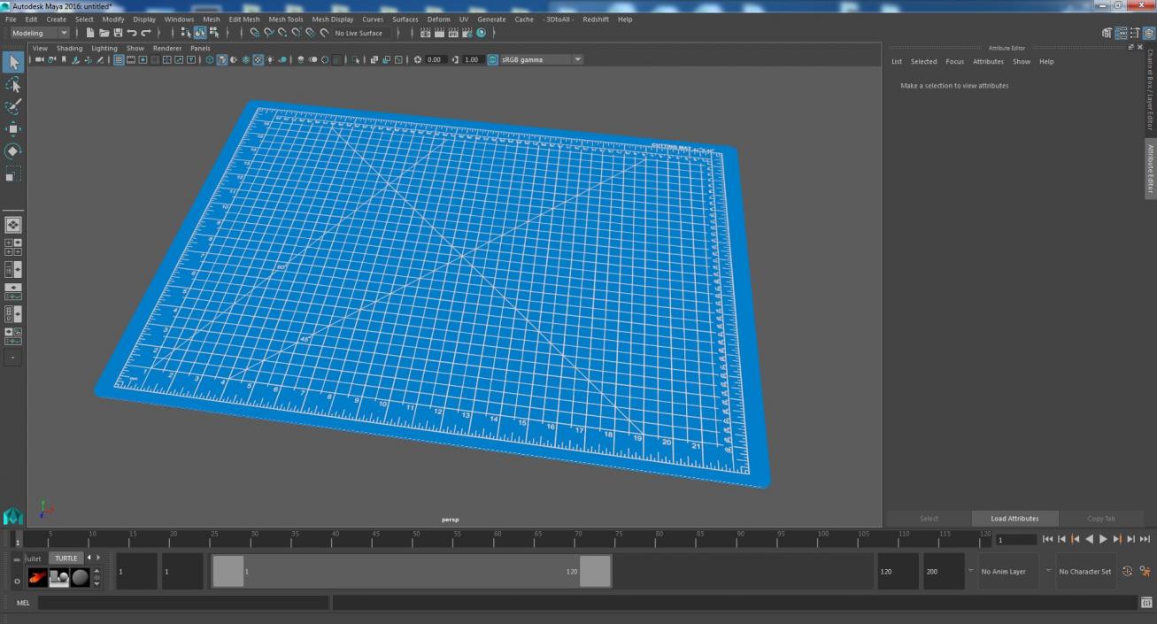 Cutting Mat Self-Healing Blue 3D model