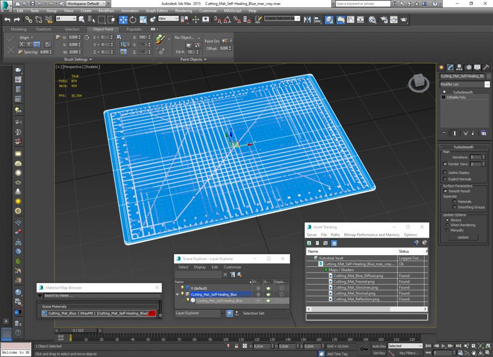 Cutting Mat Self-Healing Blue 3D model