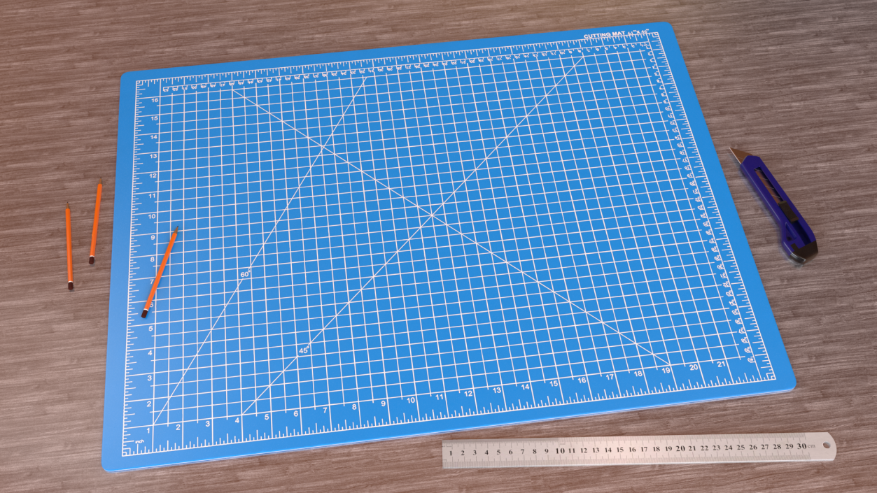 Cutting Mat Self-Healing Blue 3D model