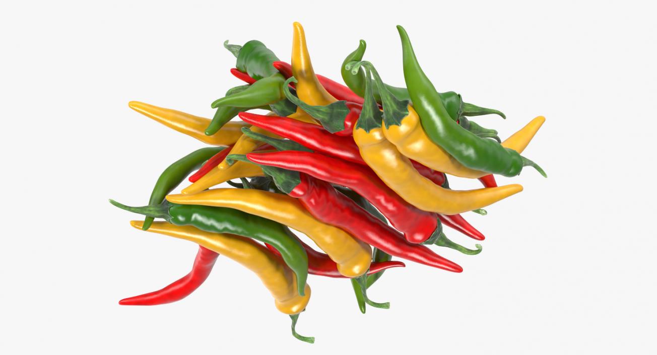 Bunch of Chili Peppers 3D