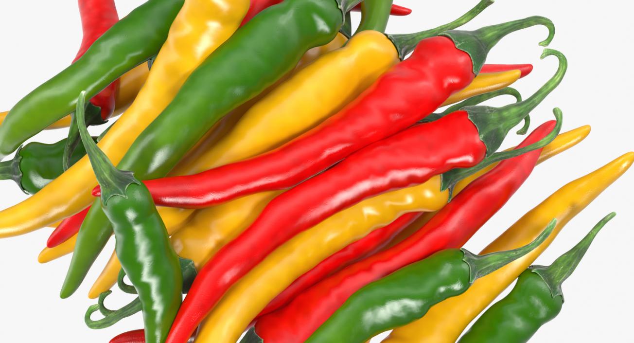 Bunch of Chili Peppers 3D