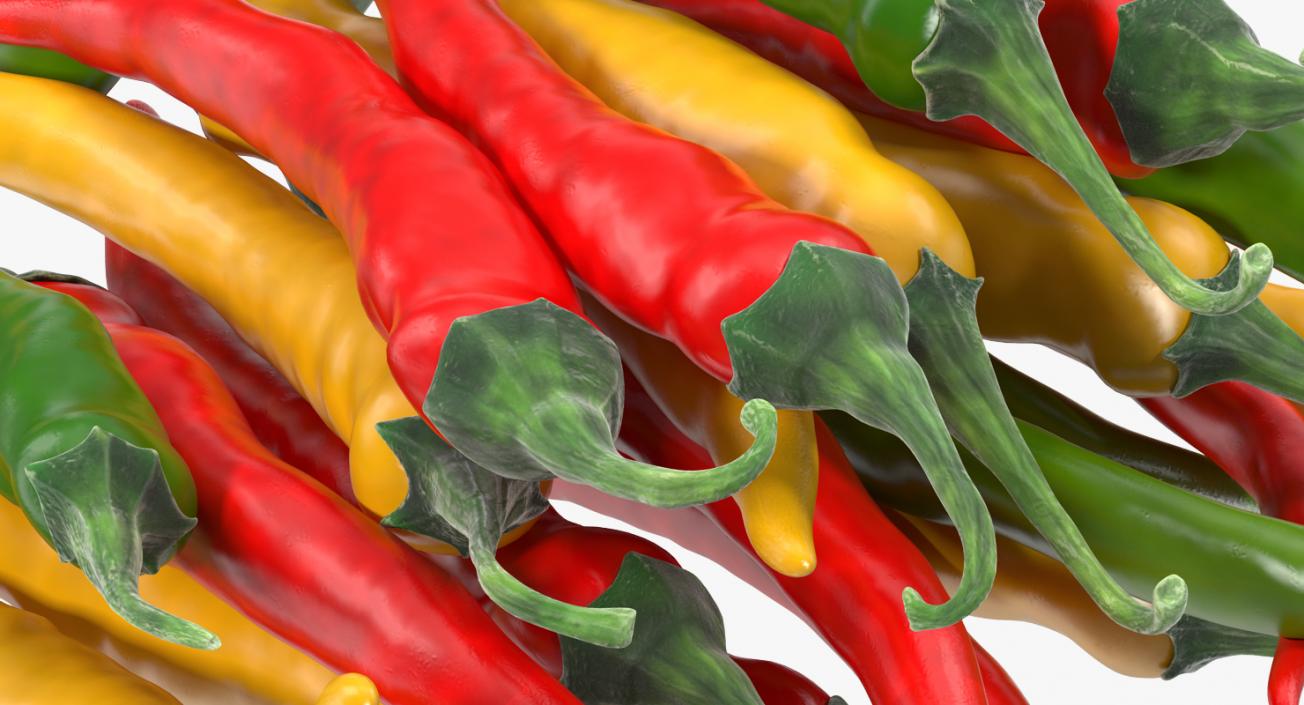 Bunch of Chili Peppers 3D