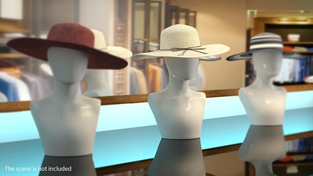 3D Women Sun Protecting Large Brim Straw Hat