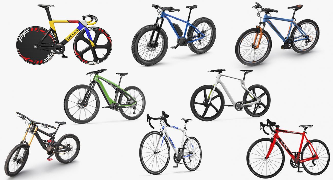 3D Rigged Bicycles Collection 5 model