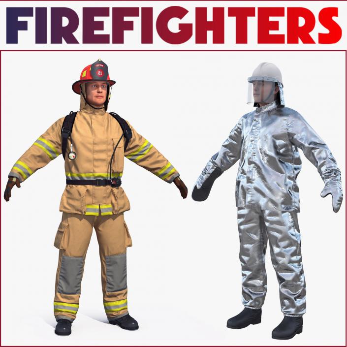 3D Firefighters Collection model