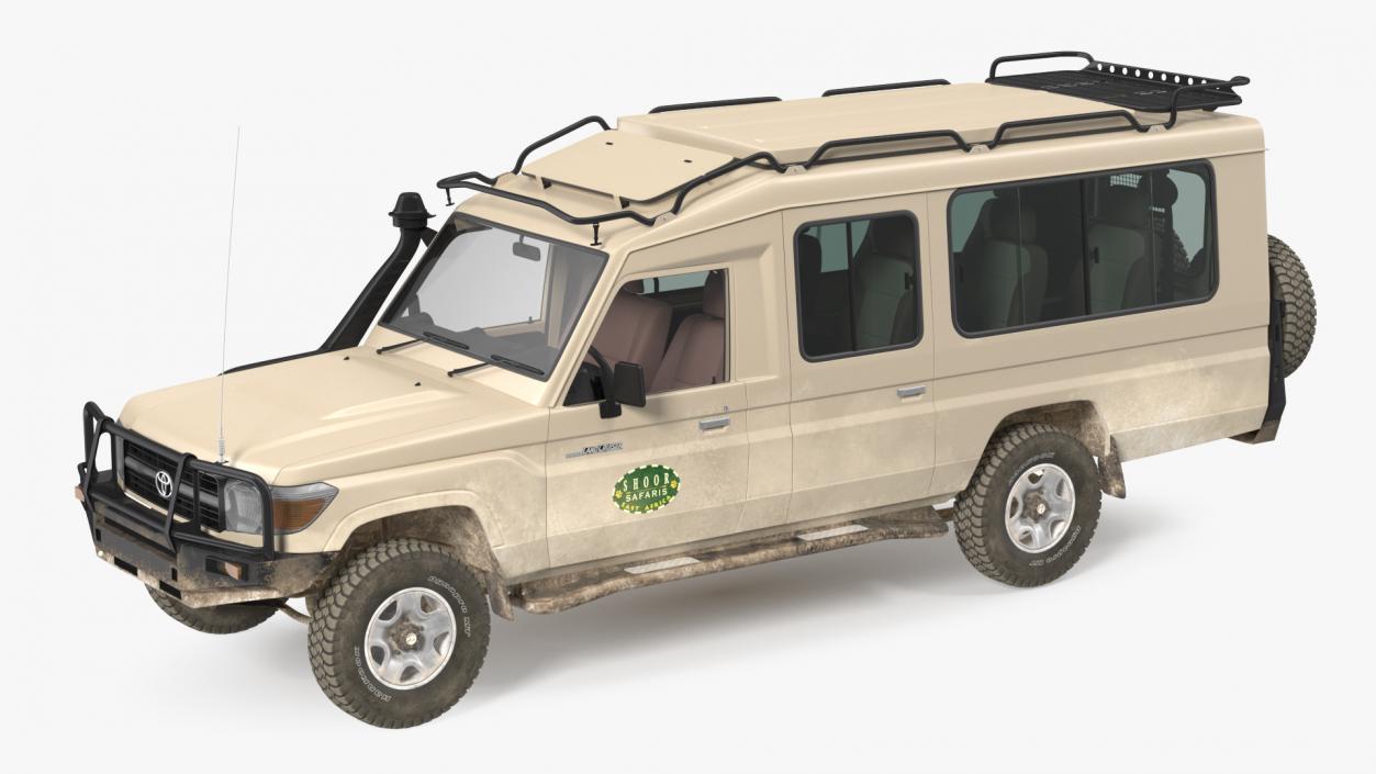 3D model Toyota Land Cruiser Safari Beige Dirty Rigged