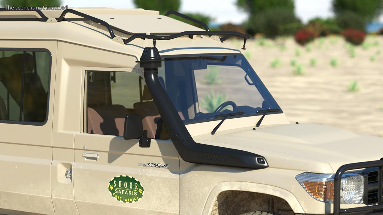 3D model Toyota Land Cruiser Safari Beige Dirty Rigged