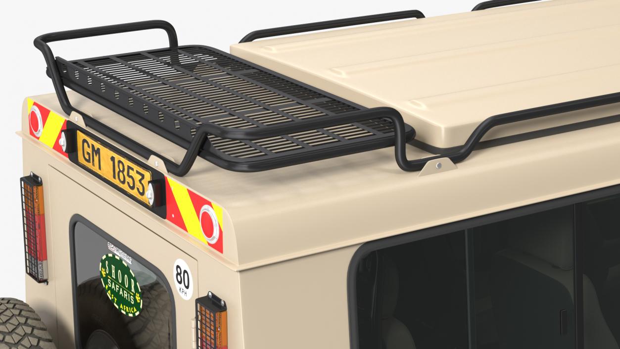 3D model Toyota Land Cruiser Safari Beige Dirty Rigged