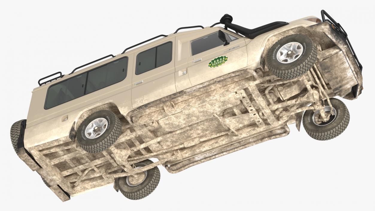 3D model Toyota Land Cruiser Safari Beige Dirty Rigged