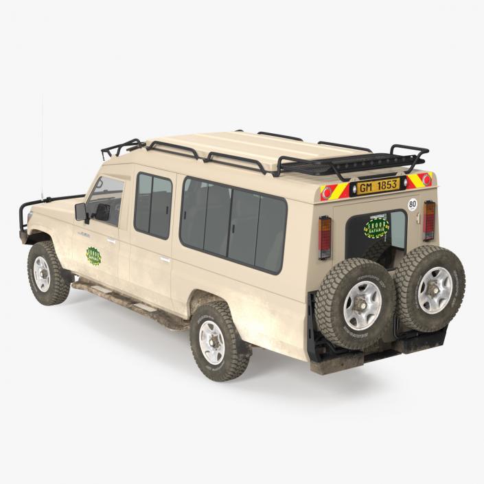 3D model Toyota Land Cruiser Safari Beige Dirty Rigged