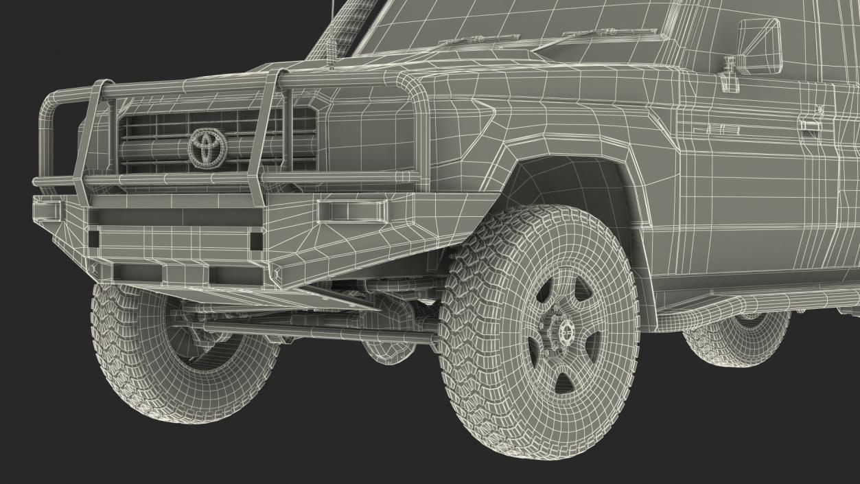 3D model Toyota Land Cruiser Safari Beige Dirty Rigged