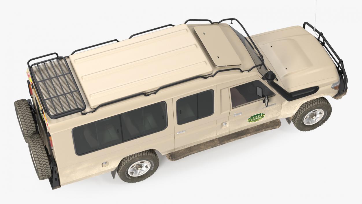 3D model Toyota Land Cruiser Safari Beige Dirty Rigged