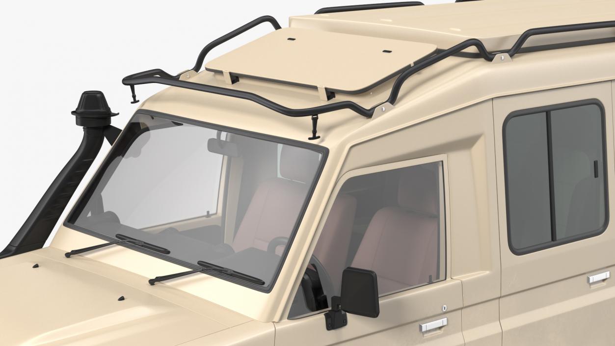 3D model Toyota Land Cruiser Safari Beige Dirty Rigged