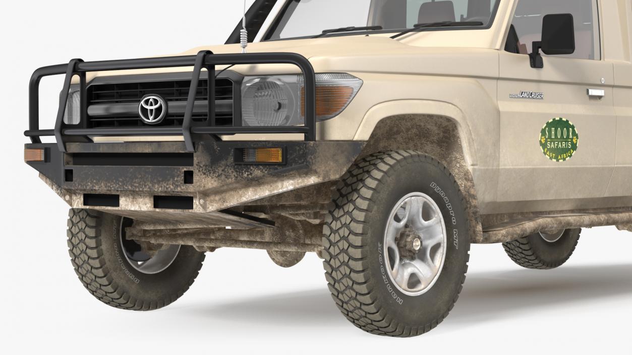 3D model Toyota Land Cruiser Safari Beige Dirty Rigged