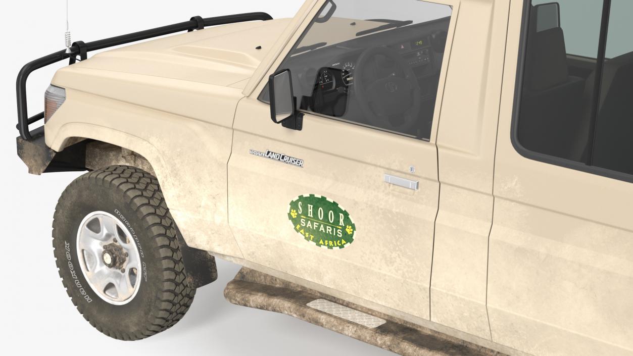 3D model Toyota Land Cruiser Safari Beige Dirty Rigged